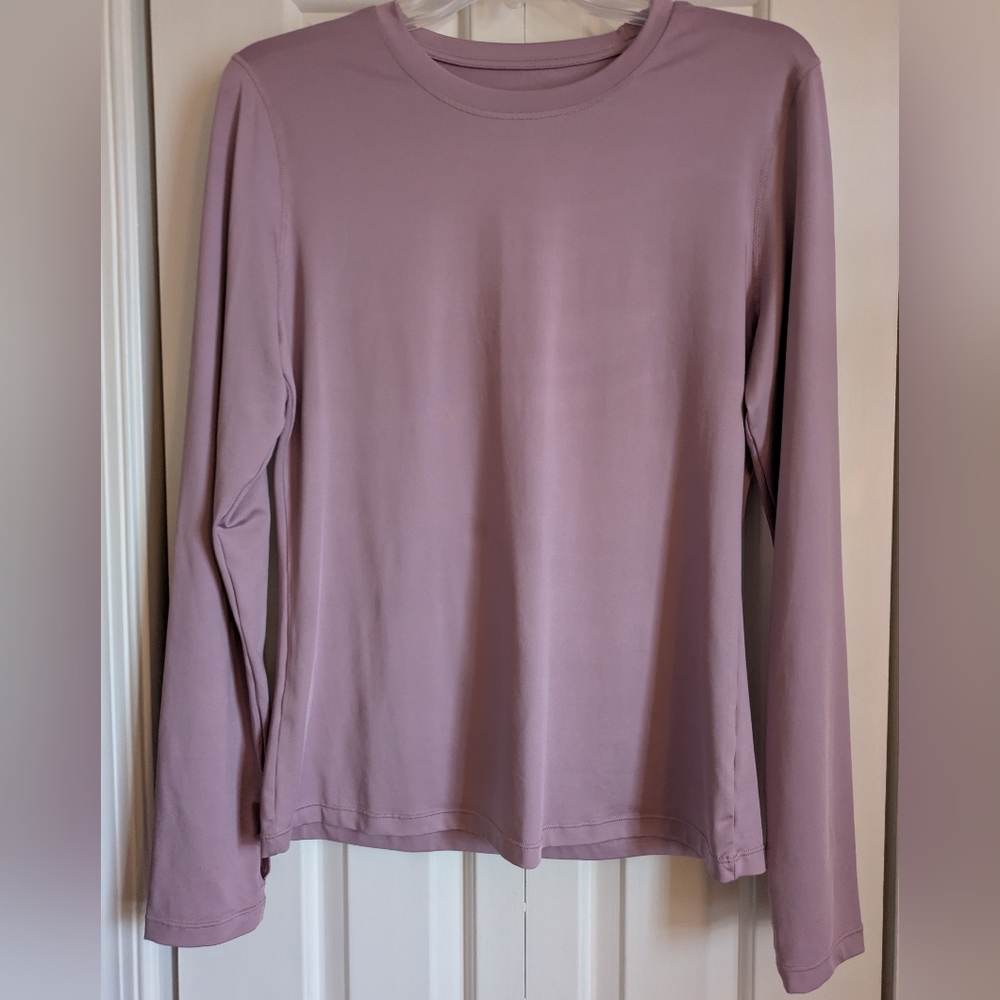 Women's Long Sleeve Crewneck Top - Dusty Mauve
